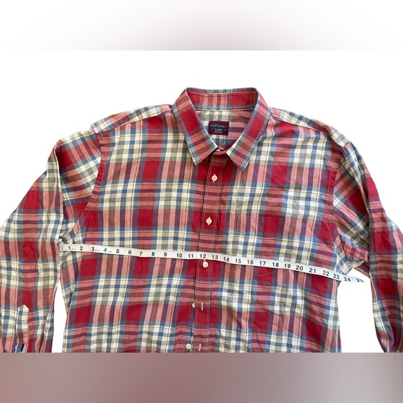 UNTUCKit Men's XL Red & Blue Plaid Long Sleeve 100% Cotton Button Up Shirt‎ - Picture 4 of 4